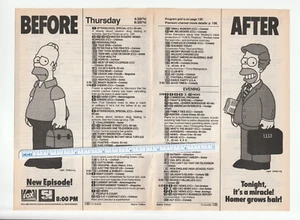 Revista vintage 1990 The Simpsons 2 páginas AD ~HOMERO CRECE EL PELO~ y Dalilah - Imagen 1 de 1