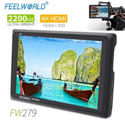 Feelworld FW279 4K 7in Ultra Bright 2200nit Camera Field Monitor Video Monitor - Image 1 of 4