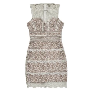 Guess White Sleeveless Lace Bodycon Dress Uk Women's Size Medium DD850 - Picture 1 of 6