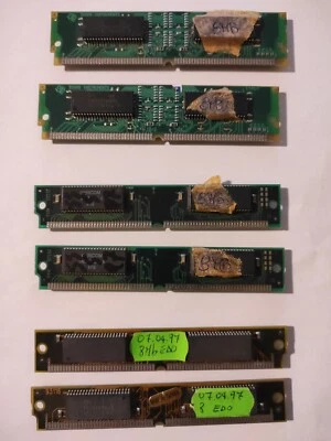 Lotto memorie RAM - nr.6 SIMM 72 pin, EDO RAM 8MB, vintage e da collezione - Immagine 1 di 4