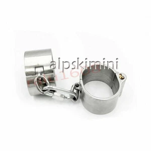 Metal Stainless Steel Unisex Oval 4cm High Detachable Wrist Cuffs Body Handcuffs - Picture 1 of 7