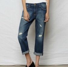 Current Elliott Jeans Women’s 25 Cropped Relaxed  The Boyfriend Blue Distressed