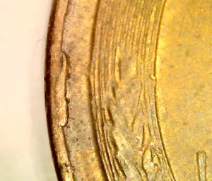1957 D Error Rim Cud Lincoln Wheat Cent Reverse Retained Die Break - Picture 1 of 5