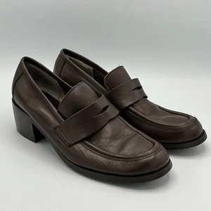 Zapatos Mocasines Prima Royale De Colección Años 90 Cuero Marrón Penny Para Mujer 8M - Imagen 1 de 9