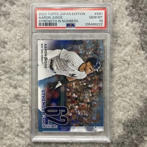 2023 Topps Edición Japón FUERZA EN NÚMEROS #SS1 Aaron Judge 62 HR PSA 10 Pop 1 - Imagen 1 de 3