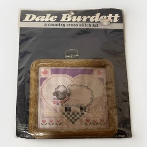 Vintage 1987 Dale Burdett a country cross stitch KIT w frame “Lamb Of Love” - Picture 1 of 2