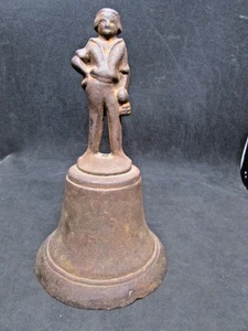 Vintage CAST IRON BELL - FGURAL BOY SCOUT OR MAN - Picture 1 of 8