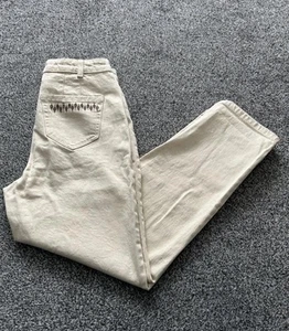M&S Per Una Beige Casual Regular Straight Cotton Denim Jeans - Ladies Size UK 10 - Picture 1 of 8