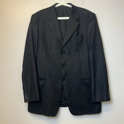Armani Collezioni For Saks Fifth Avenue Wool Black 3 Button Blazer Jacket Mens - Image 1 of 4