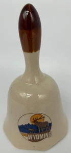 Wyoming Deer in front of Forest 5.5" Bell~Decorative Porcelain Bell - Picture 1 of 5