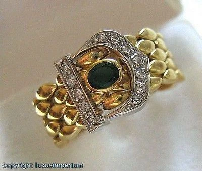 Wempe Kettenring*18K/750er Brillant*Gold*Smaragd*Ring Brillant Gürtel Gr. 57,5 - Bild 1 von 4