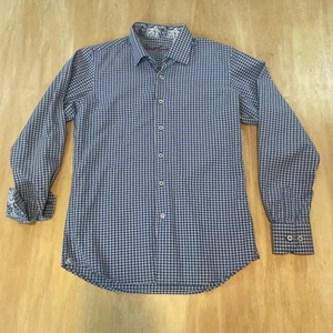 Robert Graham Boys Large 14-16 Flip Cuff  Long Sleeve Blue Geometric Youth - Picture 1 of 8