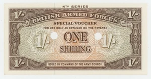 Great Britain 1 Shilling ND 1962 Pick M32.b UNC Banknote Military Not Issued - Picture 1 of 2