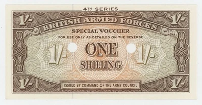 Great Britain 1 Shilling ND 1962 Pick M32.b UNC Banknote Military Not Issued - Image 1 of 2