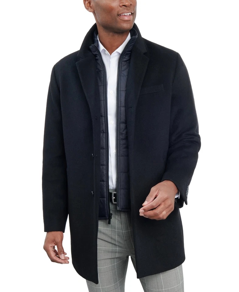 Abrigo London Fog Para Hombre Calce Clásico 38 S Negro Sólido Foto 1 de 1