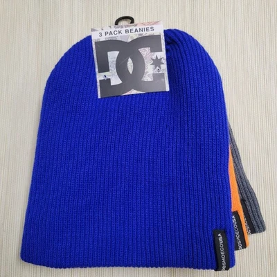 ZAPATOS DC PARA HOMBRES PAQUETE DE 3 GORROS GORRO GORRA AZUL/NARANJA/GRIS TALLA ÚNICA Foto 1 de 3