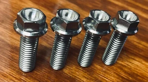 M8x25 Flanschkopf Titan Schrauben 6AL4V 4er Set M8x1,25 metrisch leicht Ti - Bild 1 von 2