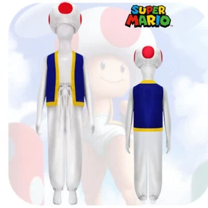 Super Mario Toad Kinopio Kostüm Herren Kinder Karneval Fasching Cosplay Kleidung - Bild 1 von 18