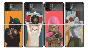 Cute Funny Cat Pet Chat Coque Cover Case for Samsung Galaxy Z Flip 5 - Z Flip 4 - Photo 1 sur 7