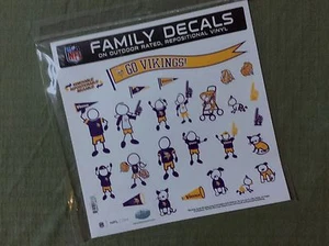 JUEGO DE 25 CALCOMANÍAS AUTOMÁTICAS DE LA FAMILIA MINNESOTA VIKINGS NFL - Imagen 1 de 3