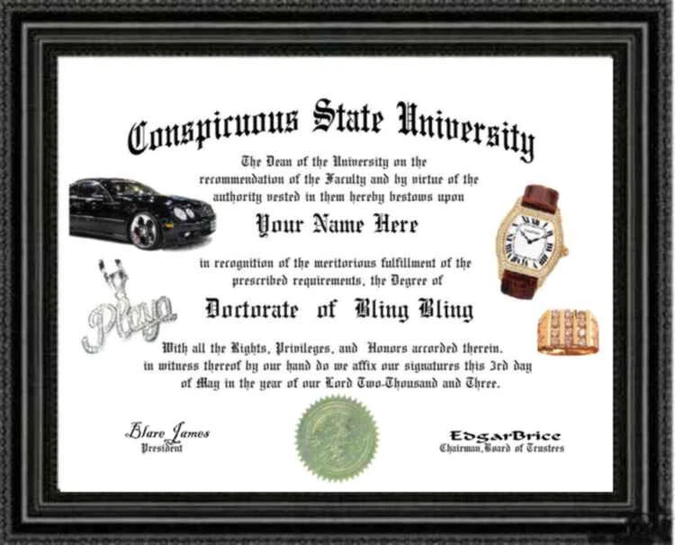 Bling Lover's Doctorate Diploma / Degree Custom made and Designed for YOU - Image 1 of 1