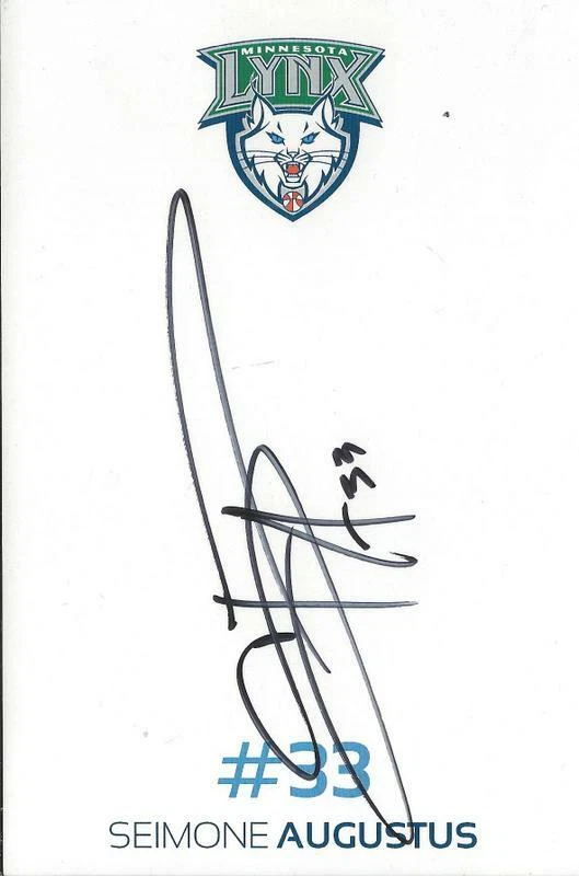 Seimone Augustus Signed 4x6 Postcard Minnesota Lynx - Image 1 of 1