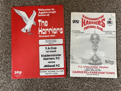 KIDDERMINSTER V MILLWALL FAC 1980-81 HARRIERS V FAREHAM FA CHALLENGE TROPHY 1987 - Image 1 of 4