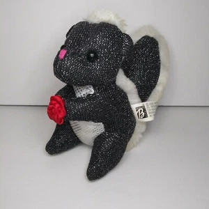 2002 Mattel Barbie Swan Lake Carlita the Skunk Holding Rose 5" Plush Stuffed - Picture 1 of 5