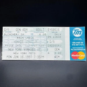 1997 FIRST EVER YANKEES VS. METS INTER-LEAGUE GAME TICKET STUB JUNE 16 - Picture 1 of 2