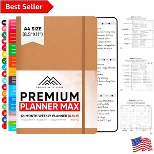 Versatile Undated 2024-2025 Planner & Organizer with Gratitude Journal - A4 Size - Picture 1 of 8