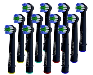 12 Pieces Brush Heads Compatible for Oral-B Spare Brushes Black - Bild 1 von 4