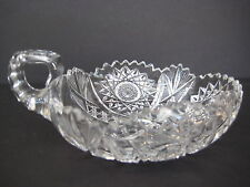 Vintage American Brilliant Cut Crystal Glass Handled Bowl, 3