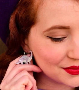 ERSTWILDER I'LL BE BRACH - DINOSAUR DROP EARRINGS. NIB. - Picture 1 of 3