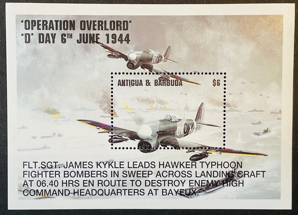 ANTIGUA & BARBUDA D-DAY 50TH ANV STAMPS 1994 MNH HAWKER TYPHOON FIGHTER BOMBERS - Image 1 of 1