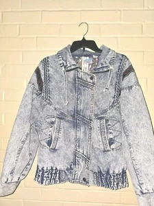 Chaqueta vaquera vintage de pasillo central patrón azteca talla mediana - Imagen 1 de 8