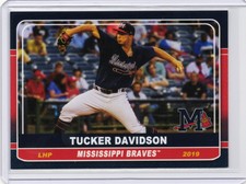 2019 Tucker Davidson Mississippi Braves Team Card