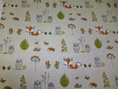 WOODLAND FOX by Fryetts - Cotton Fabric ideal for Crafts / Curtains / Upholstery - Image 1 of 4