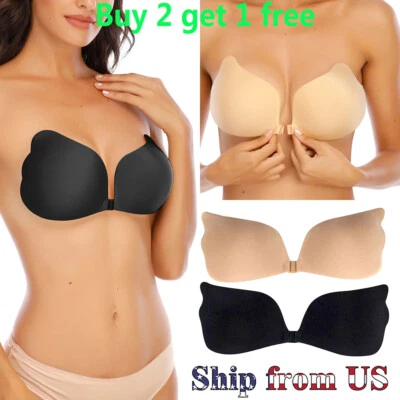Silicone Invisible Bra Self-adhesive Push Up Strapless Backless Invisible Lot - Image 1 of 4
