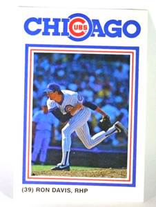 1987 David Berg Cubs # 39 Ron Davis Baseball Card EX +