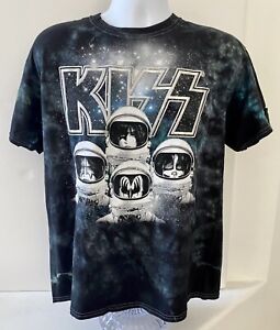 Kiss Band Astronaut Spacemen T-shirt Tie Dyed Black And Blue Licensed 2017 Sz. S