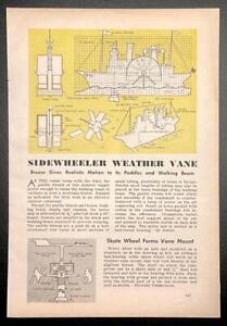 “Sidewheeler Weather Vane” Animated Whirligig 1944 HowTo build PLANS