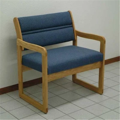 DWBA3-1 Valley Bariatric Guest Chair, Light Oak/Powder Blue - Image 1 of 4