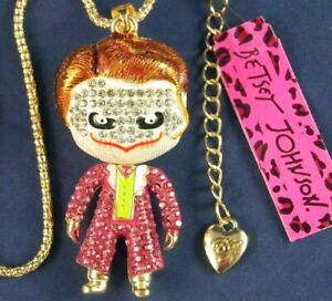 *Articulated* 2.5" NWT BETSEY JOHNSON SCARY CHUCKY CLOWN GUY HALLOWEEN NECKLACE