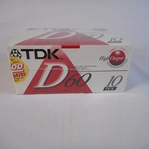 TDK High Output D60 IEC I/Type I Normal Position Dynamic Cassette Tape 10 PC NEU - Bild 1 von 4