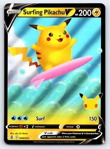 Carta Pokémon Surfing Pikachu V 008/025 ultra rara celebrazioni - quasi nuova come nuova - Foto 1 di 5