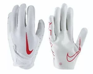 NIKE Vapor Jet 7.0 White Red Receiver Magnigrip Football Gloves NEW Mens Sz S M - Picture 1 of 7
