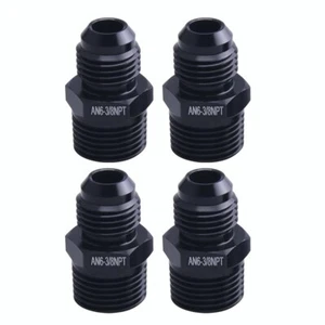 Adaptador 4 piezas recto 6AN Flare macho a 3/8" NPT montaje 6 AN aluminio desnudo - Imagen 1 de 7
