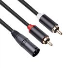 2M Balanced Stereo Microphone Audio Cable 3-Pin Xlr To 2-Rca Y Adapter Converter
