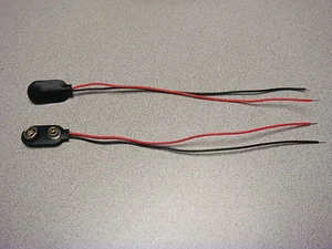 (2) MARISHIN MH-553 9V 9 Volt SNAP ON BATTERY CLIP CONNECTOR I TYPE PLUG WIRE - Picture 1 of 3
