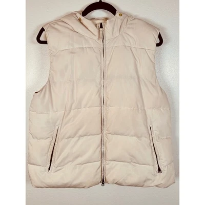 Chaleco acolchado beige GAP para mujer talla L con capucha PrimaLoft plumón alternativa sin piel sintética Foto 1 de 4